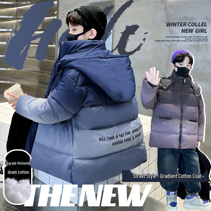 Boys' Winter 2025 Cotton-Padded Jacket - Thickened Down Coat for Kids