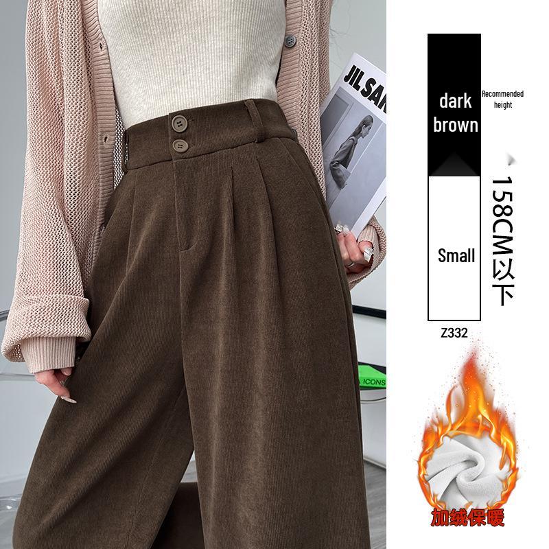 Women's High Waist Black Suit Pants - 2025 Summer Collection, Petite Wide Leg, Draped Straight Trousers