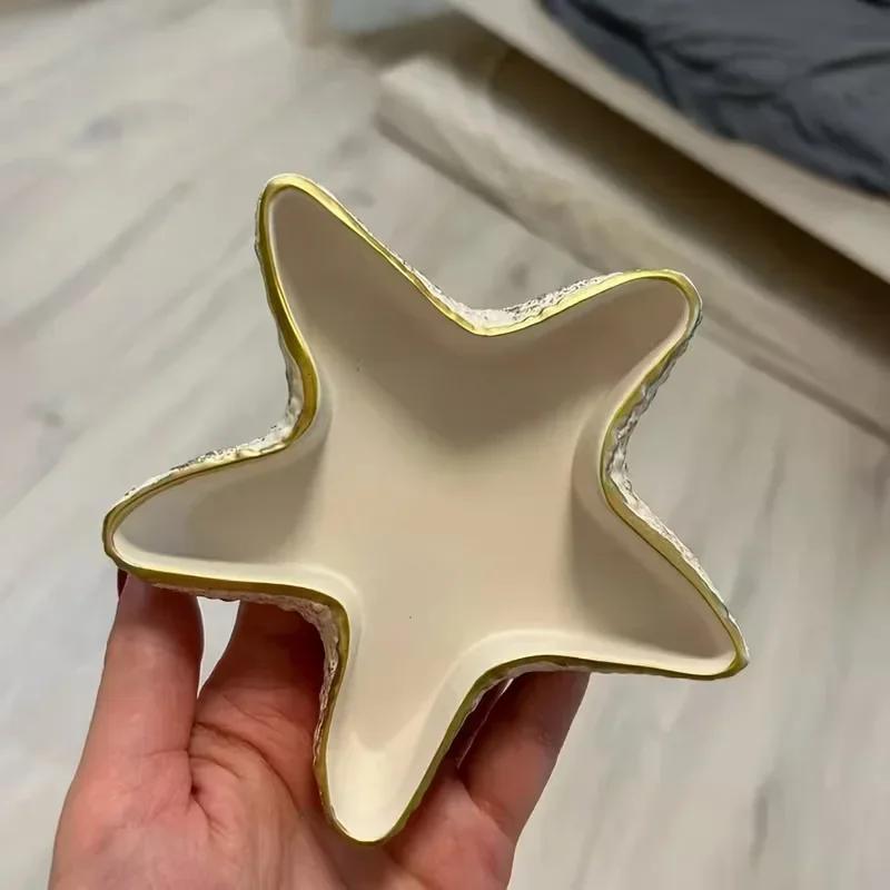 Latest Model Starfish Dish Silicone Mold Starfish Jewelry Storage Tray Gypsum Mold DIY Shell Conch Concrete Resin Mold Home