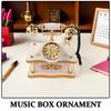Retro Telephone Music Box Vintage Dial Desk Ornament Handmade ABS Material Soothing Melody Decor for Desktop Shelf Hall Entrance