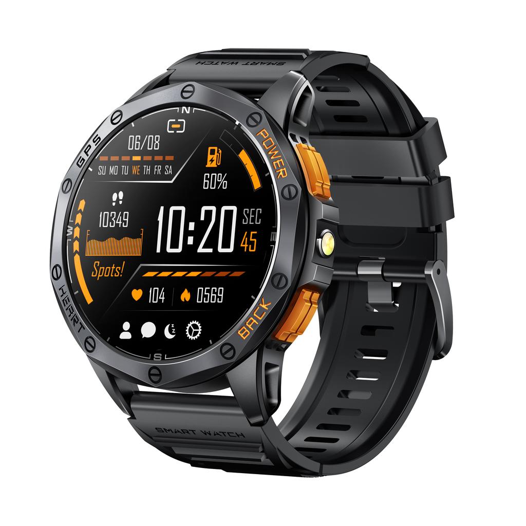 GPS Compass WristWatch K67 1.43-inch AMOLED Super Large Screen With LED Flashlight Health Monitoring Outdoor Sports Smart Watch