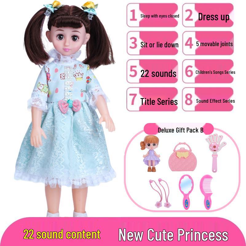 Conjunto de Boneca Inteligente Interativa com Roupas Trocáveis - Brinquedo de Princesa para Meninas, Presente de Aniversário Perfeito