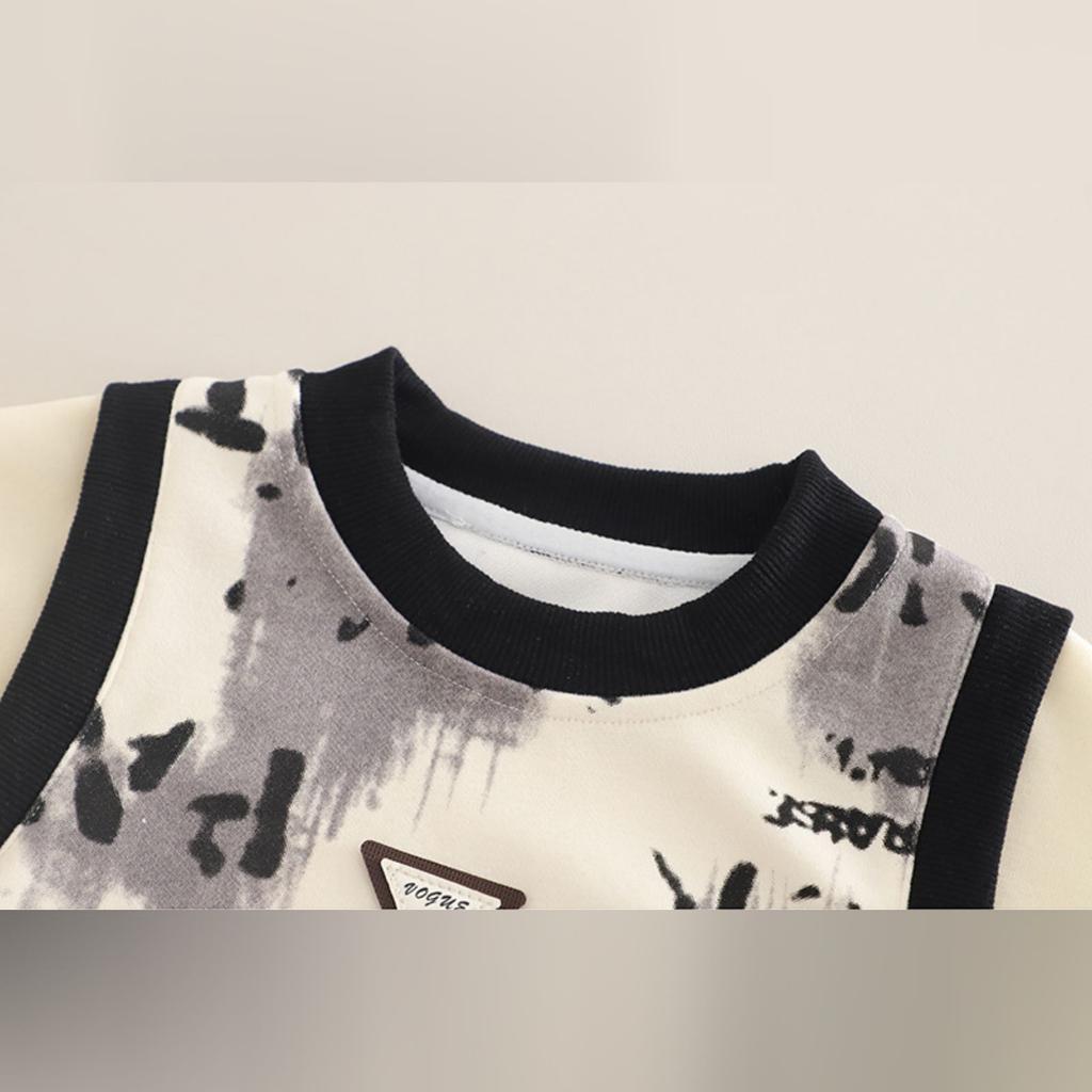 Kids Casual Long-Sleeve Set, Comfortable Daily Wear Outfits