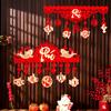 Lunar New Year Decoration Spring Festival Tassel Pendant Door Hanging Red Couplets Vietnam Characters Wall Decor Van Su Nhu Y