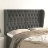 VidaXL Headboard with Ears Dark Grey 163x23x118-128 Cm Velvet3118347