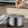 5Pcs With Lid Stainless Steel Soup Pot Rustproof Steamed Egg Bowls Stock Pot Set  Open Flame