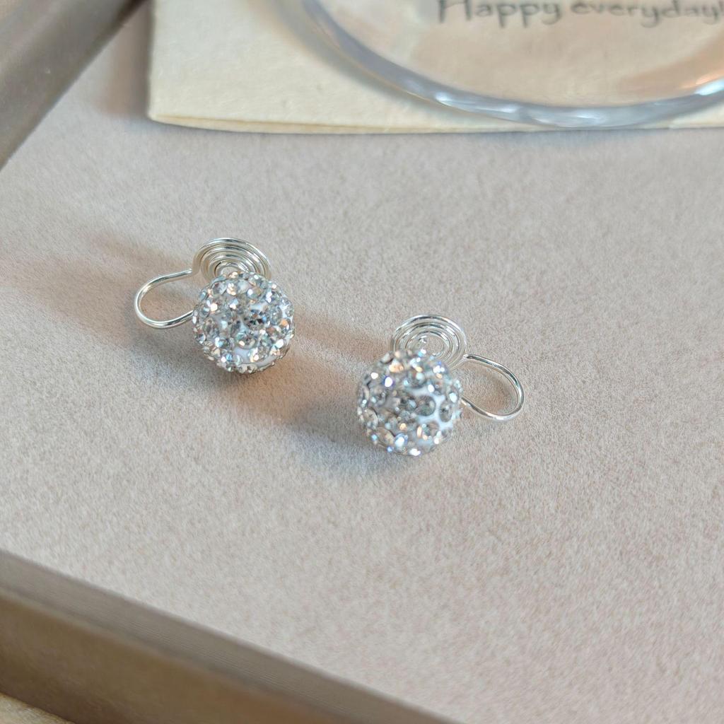 Pearl Mosquito Coil Disc Ear Clips: No-Pierce, Elegant French-Style Earrings for Women