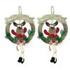 Pack of 2 Christmas Wreath Artificial Pine Rings Reindeer for Front Door Xmas Tree Wall Hanging Ornaments Accessories  Items for Home Office