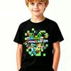 Cute Minecraft Character Print Kids Boys Girls T-Shirt with Element Fun and Creative Design for Children Comfortable Tee For