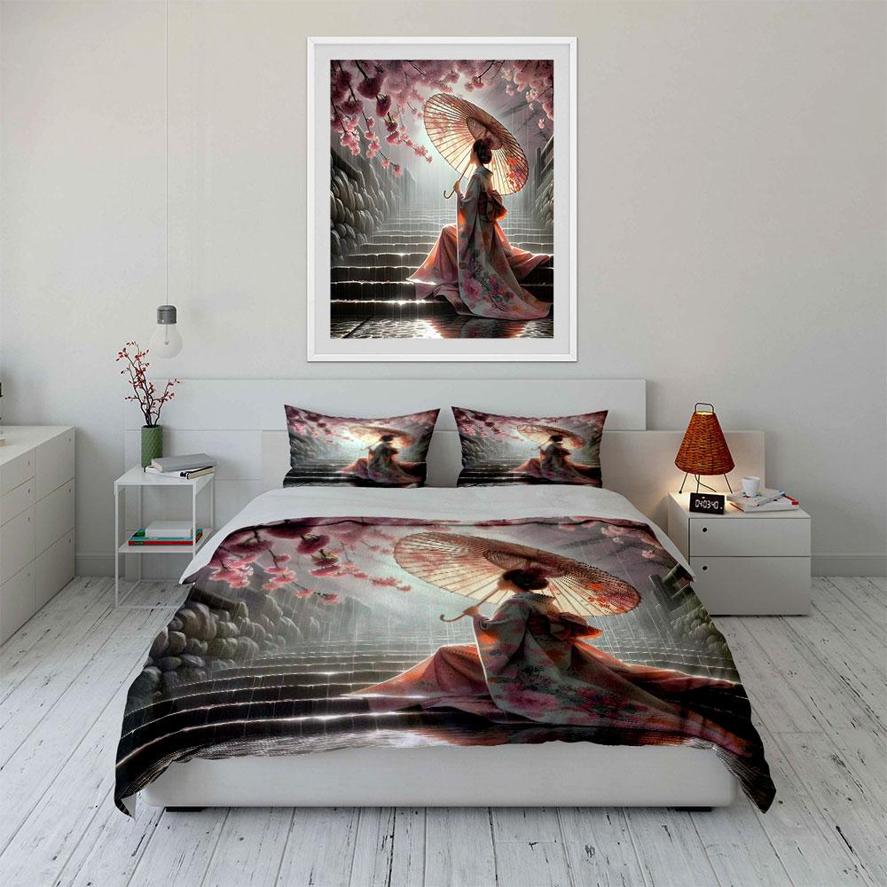 Japanese Kimono Set For Festivals Multiple Sizes Kid'S And Adults' Bedroom Exquisite 3Pc Bedding Set, Gift