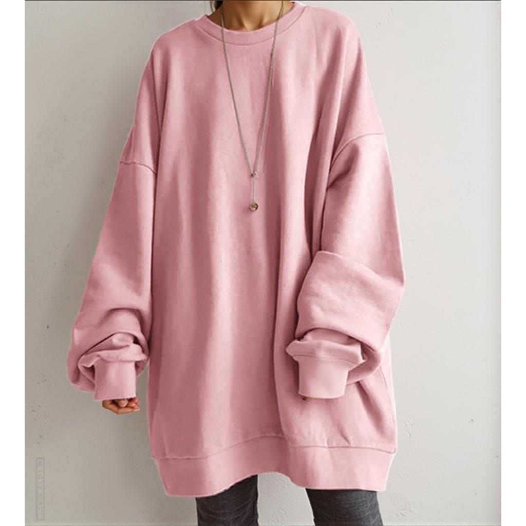 Streetwear Long Sleeve Pullover Tops Women Autumn Loose Oversize Long Hoodies Korean Fashion Casual Sweatshirts