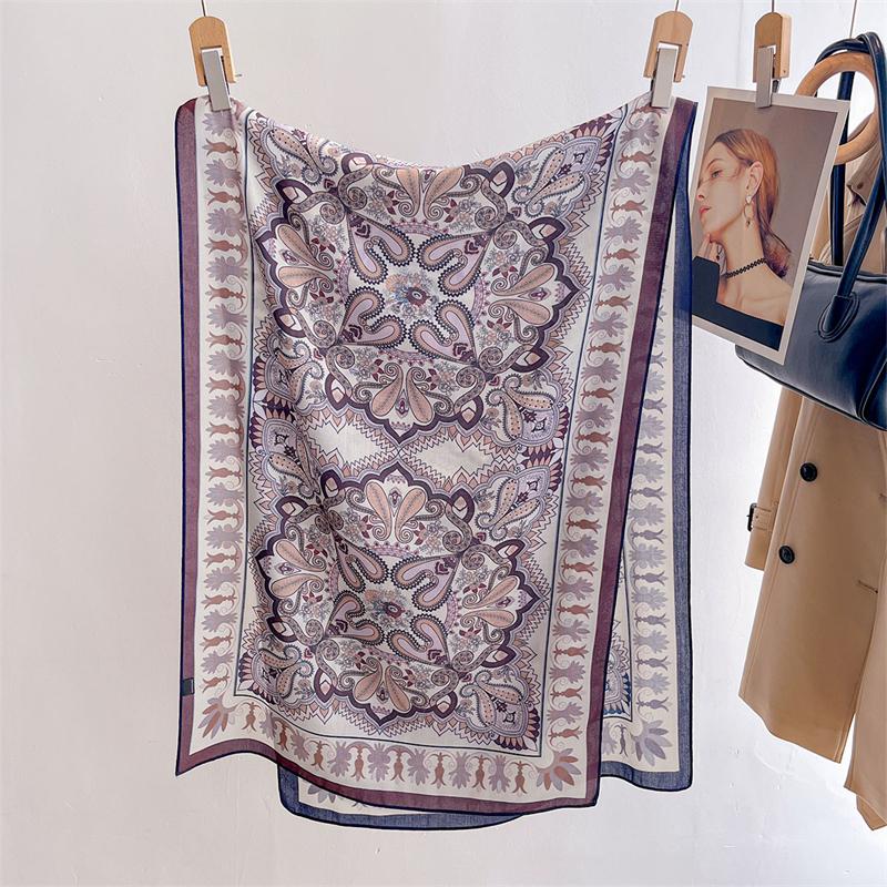 Double Side Bohemian Style Designer Paisley Women Scarf Cotton Linen Feeling Female Shawl Winter Warm Pashmina Shawl Hijab
