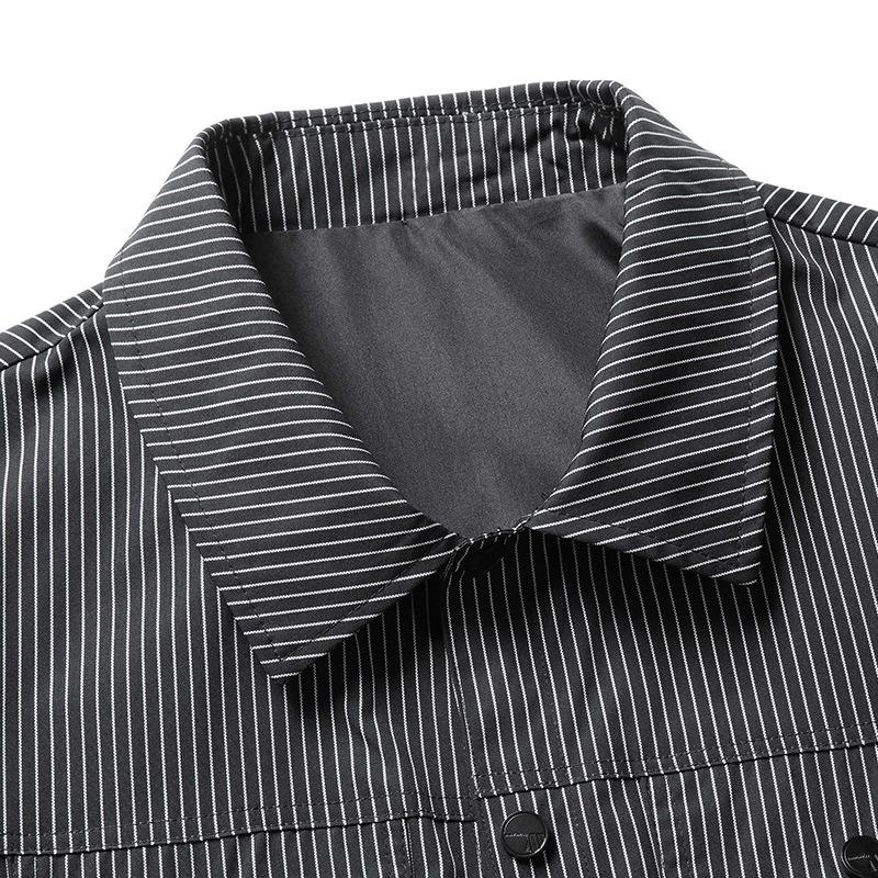 Spring and Autumn Thin Jacket Business Leisure Slim Youth Lapel Striped Jacket