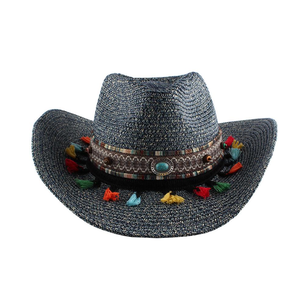 European and American new western cowboy hat spring and summer outdoor travel beach hat hand-woven big brim sunscreen visor women