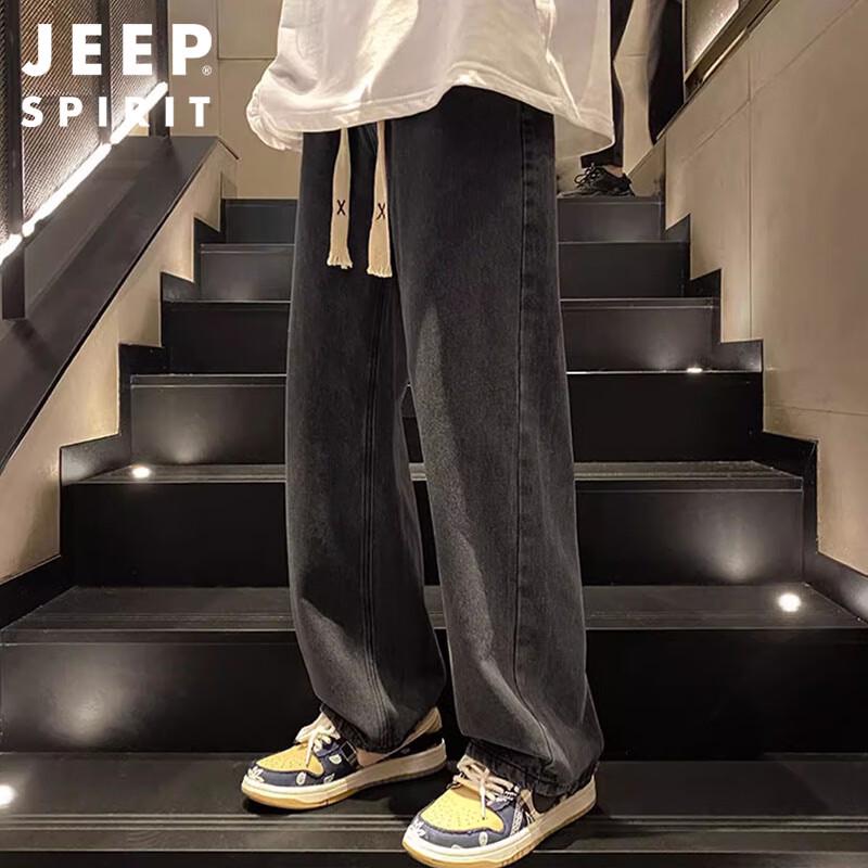 JEEP SPIRIT Men's Retro Straight-Leg Jeans
