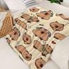 1 Cute Music Listening Capybara Flannel Blanket - Soft and Comfortable Modern Design for Sofa, Office, Travel