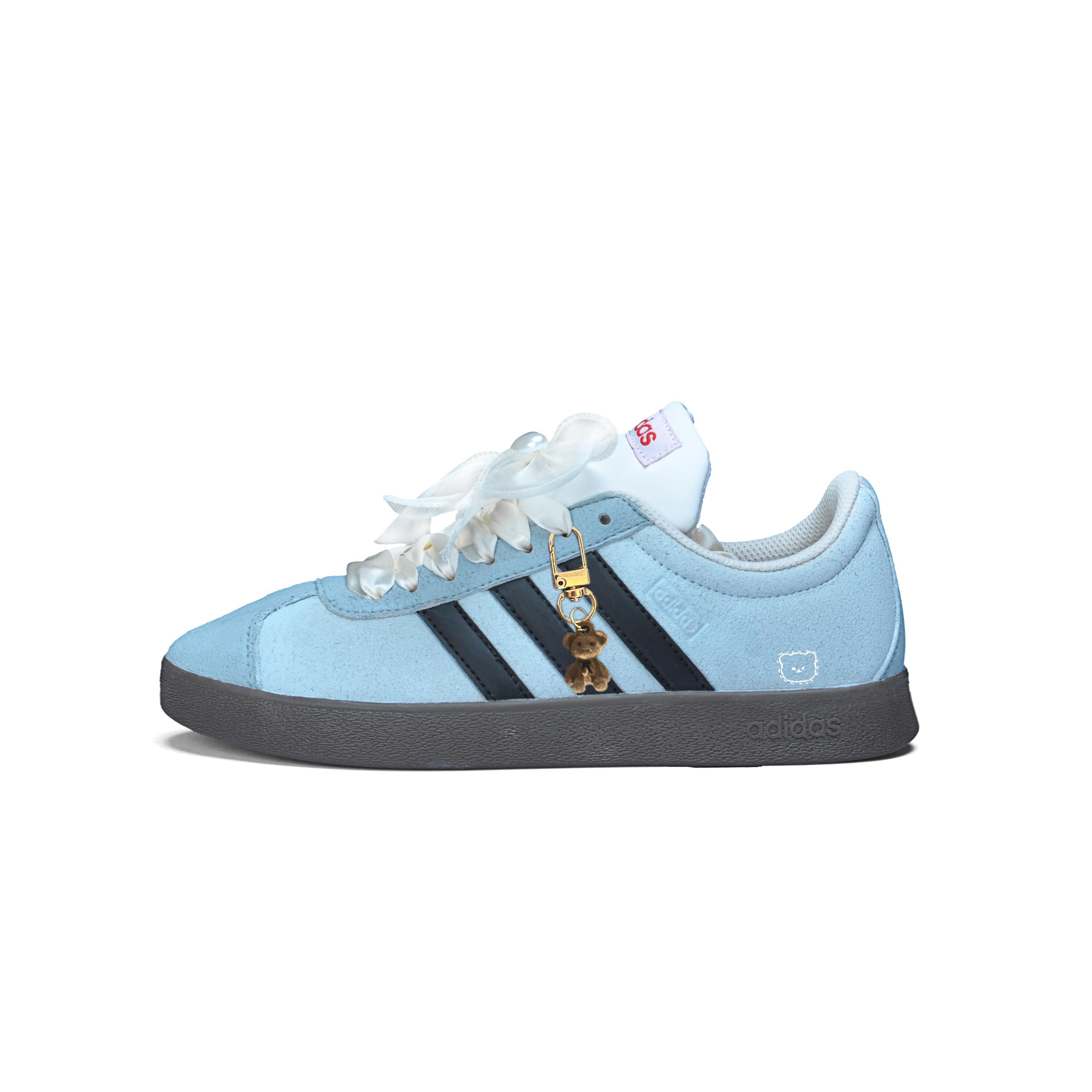 

Adidas Vl Court Нескользящие Устойчивые к истиранию Низкие Кеды для Скейтборда Унисекс Небесно-голубые HQ1802(Команда462-) 36