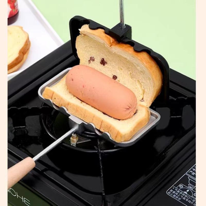 Oboustranná sendvičová pánev Nepřilnavá skládací grilovací pánev na toasty Snídaňový stroj na výrobu palačinek