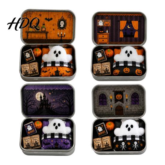 Mini Fairy Tale Book Gift Halloween Tin Box Gift Plush Ghost