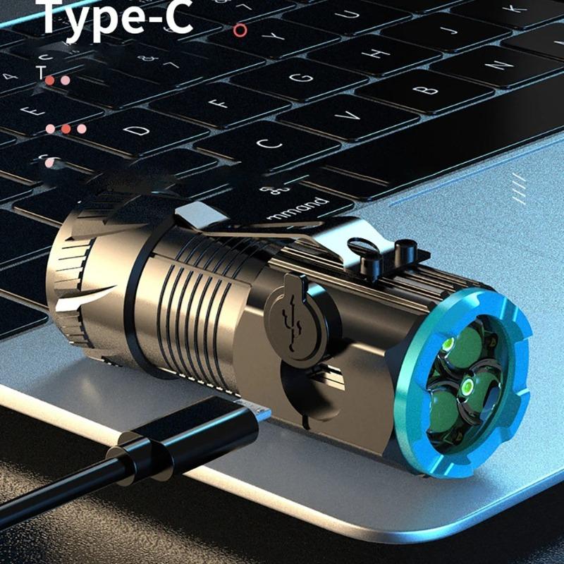 12000LM New Upgrade Flashlight with COB Side TYPE-C Rechargeable Waterproof with Magnet for Camping with 18350 battery Torch camping