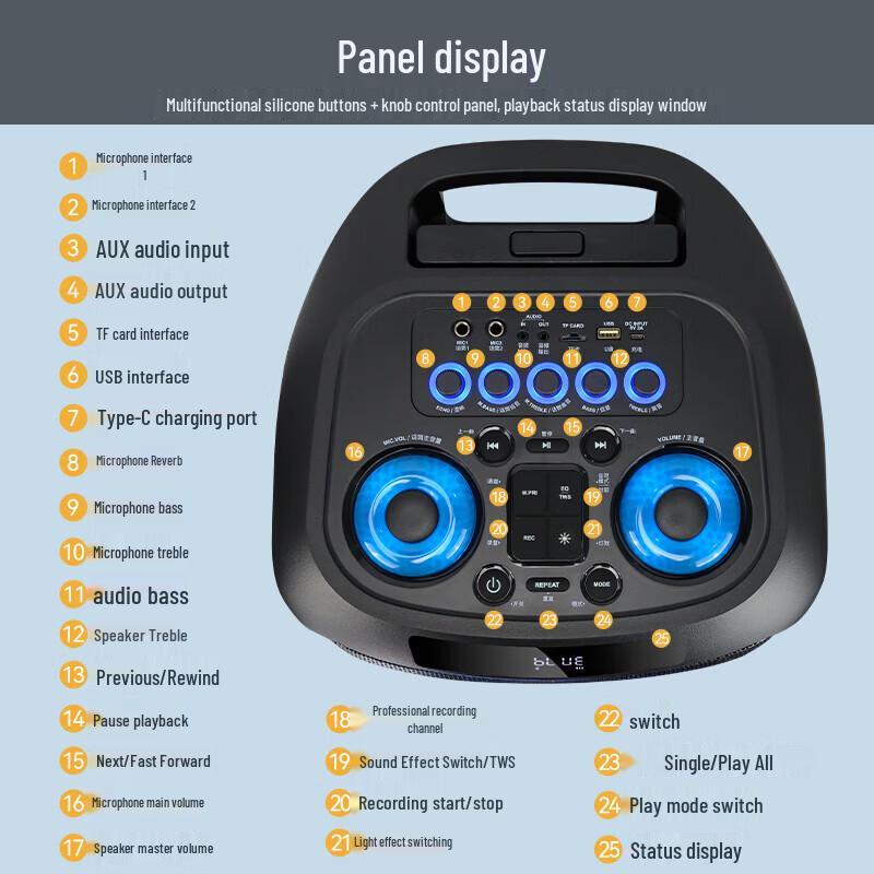 Newmine Portable Outdoor Bluetooth Speaker with Dual Microphones (CN Version)