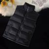Men's Thermal Cotton Vest Spring Autumn Stand Collar Thickened Outer Vest Down Cotton Sleeveless Jacket