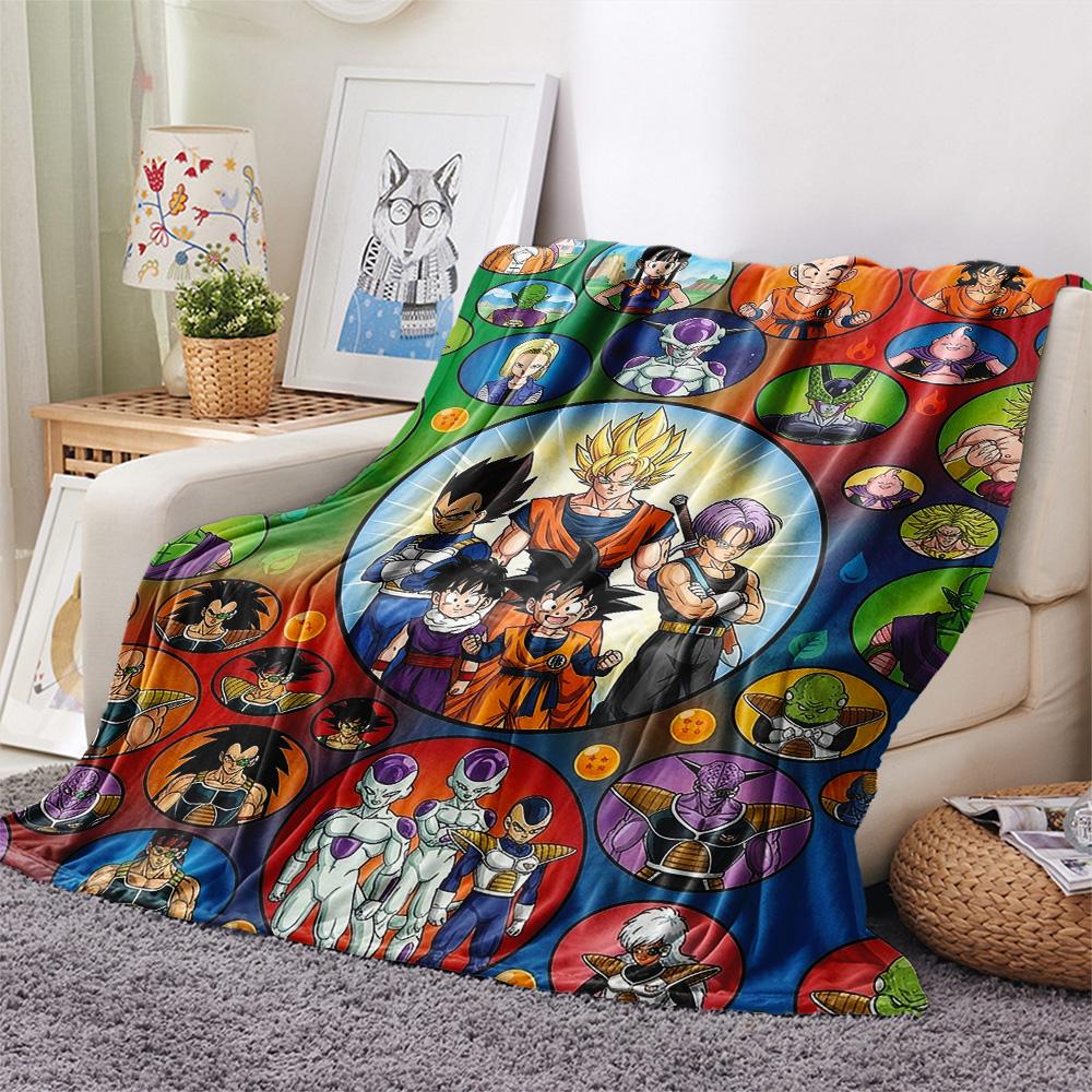 1PC Dragon Ball Patterned Flannel Blanket Suitable For All Seasons For Home Decor Warmth And Comfort Gifts Holiday Present
