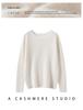Women's 100% Cashmere One-Shoulder Pullover Sweater - Solid Color Warm Knit