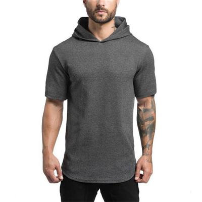 Men's Fitness Hooded T-Shirt Summer Breathable Short Sleeve Top Casual Short Sleeve