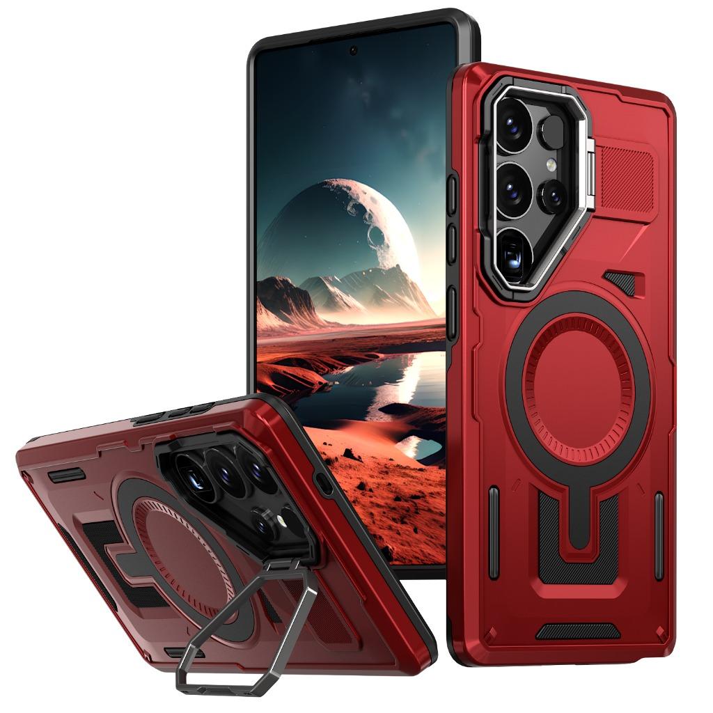 For MagSafe Magnetic Phone Case with Camera Frame Stand For Samsung Galaxy S26 Plus S25 S24 S23 FE S22 Ultra A56 A36 A26 A16 A06