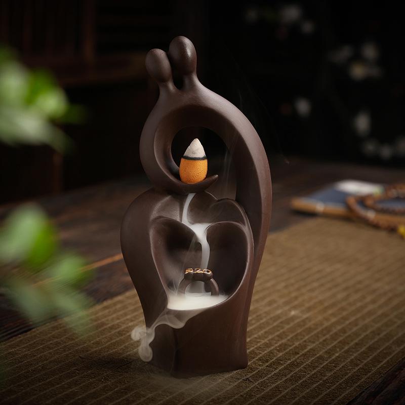 Zisha Backflow Incense Burner - Long-lasting Sandalwood and Agarwood Home Decoration.