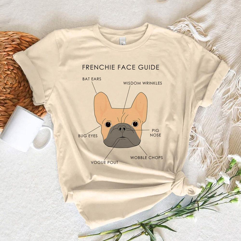 French Bulldog Tshirt Female Y2k Grunge Unisex Vintage Psychedelic Tshirt Comfortable Y2k Retro Pastel University Aesthetic