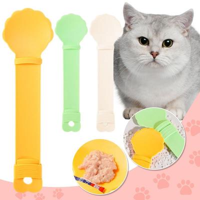 Katzenstreifenlöffel Quetschlöffel für Katzenleckerli-Futterlöffel Katzenstreifen-Quetschlöffel Katzenleckerli-Fütterungslöffel Katzen-Nassleckerli-Spenderlöffel