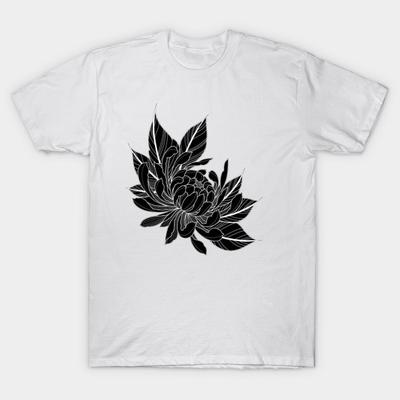 T Shirt Women Sacred Peonie Harajuku Print Kawaii Tshirt Summer Short Sleeve Female T-Shirt Top Tee