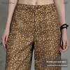 unifree Deer Print High-Waisted Loose Wide-Leg Casual Pants