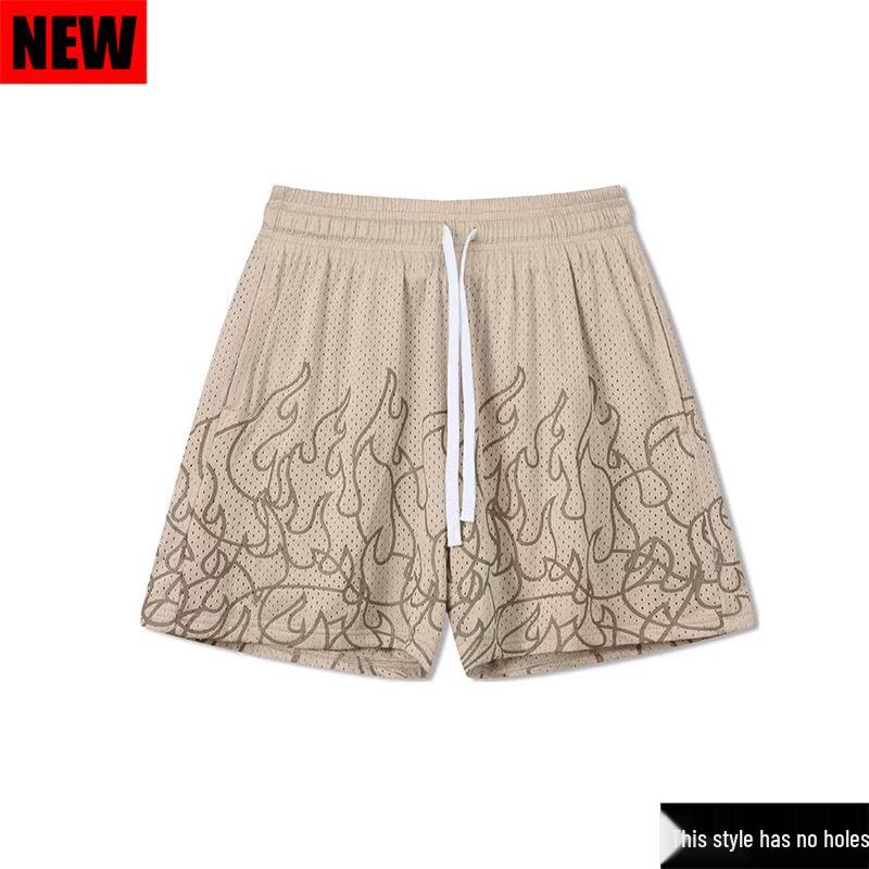 Men's American-Style Breathable Mesh Sports Shorts - Fitness, Running, Beach, Basketball & Trendy Five-Point Pants