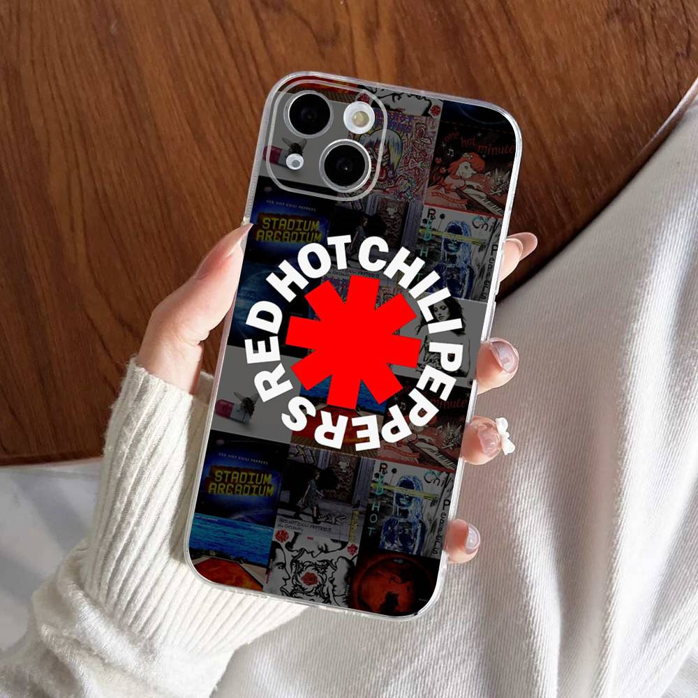 Red Hot Chili Peppers Rock Band For IPhone 11 12 13 14 15 16 17 Pro Max Plus Air Transparent Clear Shockproof Case