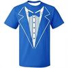 Men Funny Gentleman Fake Tuxedo Print Short Sleeve T Shirt