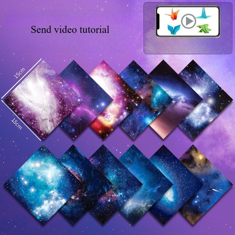 The New Starry Sky Origami Colored Paper Handmade Special Luminous Color Pearlescent Double-sided Printing Paper Paper-cut
