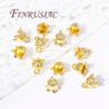 18K Gold Plated Brass Flowers Charms For Jewelry,Pendants For Necklace Making Accessories,Handmade DIY Jewellery Materials