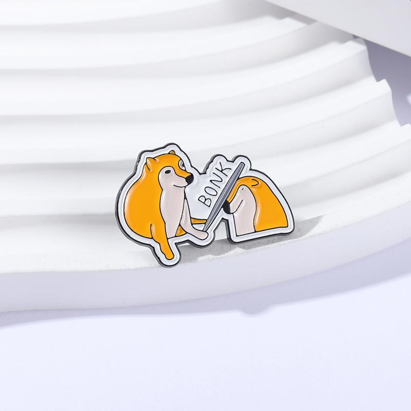 Shiba Inu Enamel Pins Funny Bonk! Dog Memes Brooches Lapel Badges Cartoon Puppy Animals Jewelry Gift for Friends