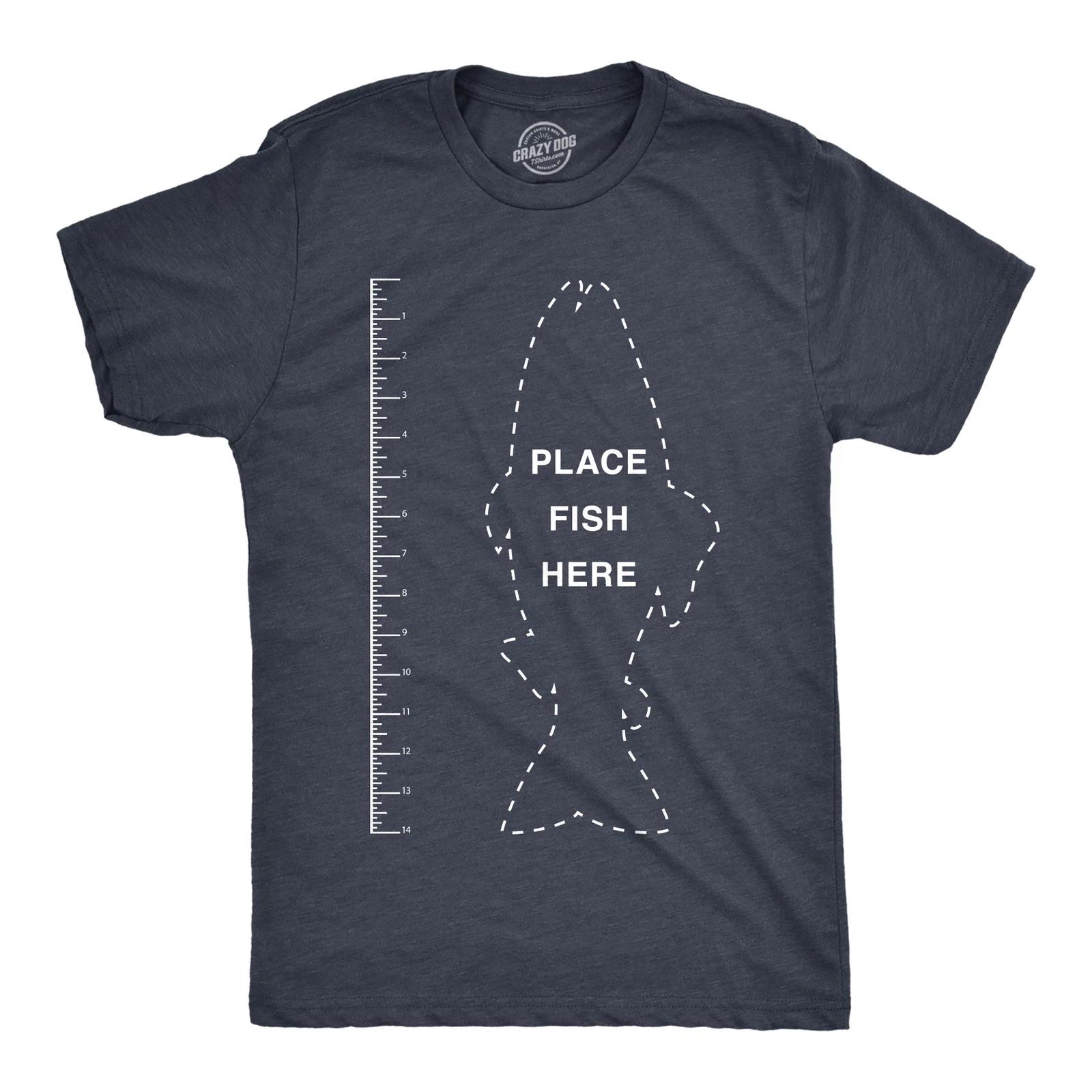 Mens Fish Ruler T Shirt Funny Fishing Measurement Tee XXXXL
