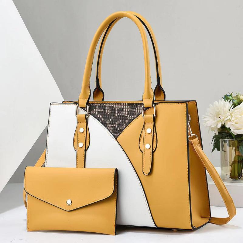 

Two Piece Set Mother Bag, New Color Blocked Handbag, Texture and Temperament, Single Shoulder Diagonal Cross Bag 33*12*25 бежевий