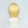 Perucă de cosplay Kurapika de înaltă calitate, 35 cm, păr scurt, auriu deschis, rezistentă la căldură, sintetică, pentru anime, cosplay, peruci + capac pentru perucă