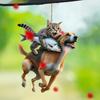 Yousheng Hanging Ornament Funny Animal Pendant with Lanyard Easy To Hang Realistic Design 2D Car Rearview Mirror Pendant