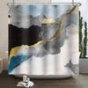 Luxury Marble Texture Shower Curtain Abstract Geometric Print Bath Curtain For Bathroom Decor Modern Minimalist Design With Hook