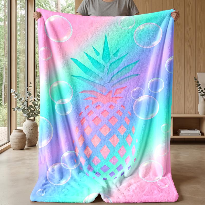 Pineapple Beach Party 1 Theme blanket Lightweight Warm Flannel Blanket Decorative Throw Blanket for Home Decoration