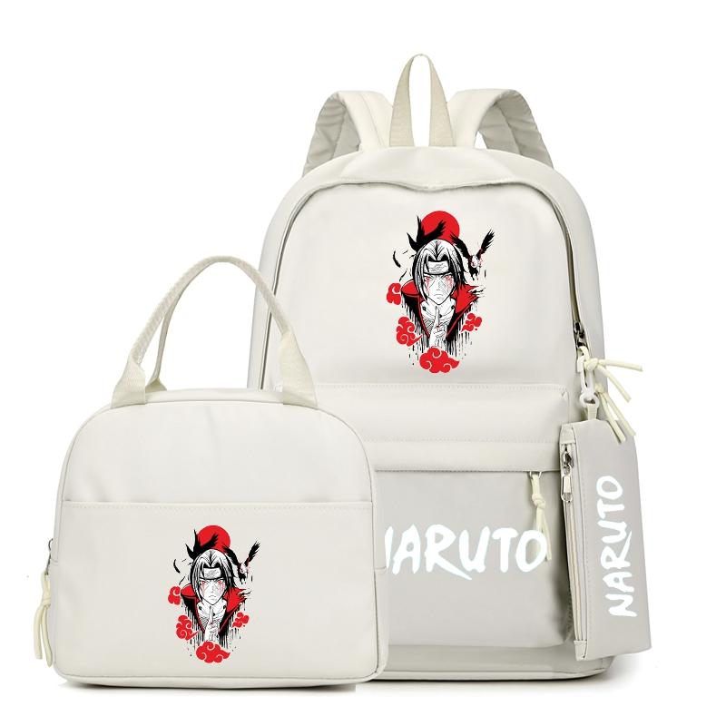 3Pcs/set Anime Naruto Backpack with Lunch Bag for Girl Boy Student Back To School Bookbag Schoolbag Men Women Leisure Travel Bag