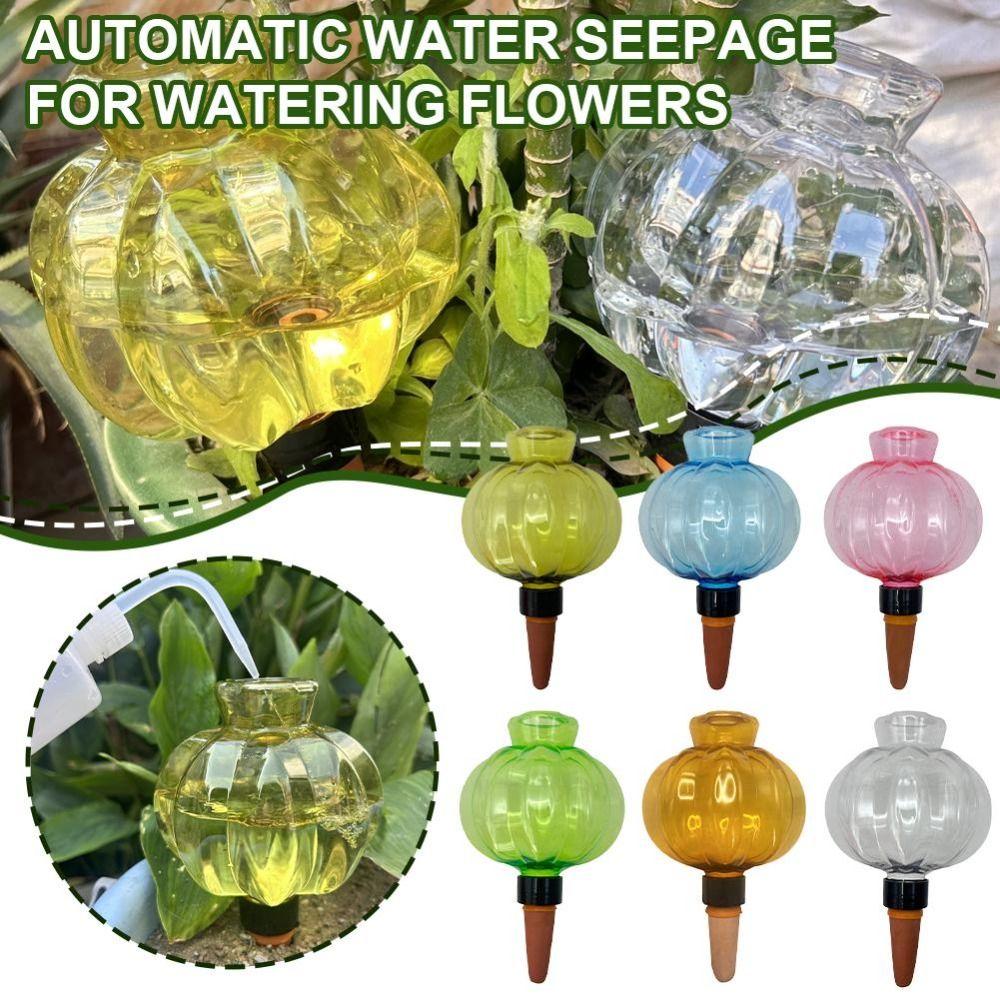 Slow Seepage Self Watering Plant Waterer Lantern Shape Clear Reservoir Plant Watering Spike Plastic Body Large Opening
