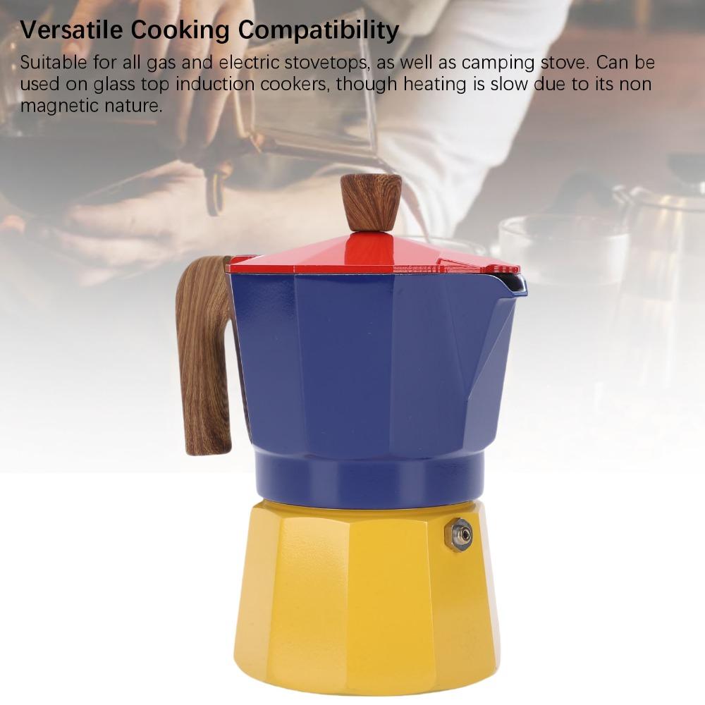 150ml Volume Stovetop Coffee Maker Aluminum Espresso Percolator Italian Coffee Pot Camping Use